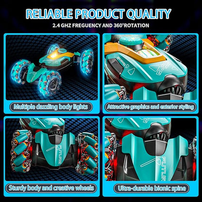 Gesture Sensing RC Stunt CarRemote Control Car Toys for Ages 5-7-13with Lights Music Spray4WD 360° Spins All Terrains Kids Toys RC Cars3-6 Year Old Boy Birthday Gift &amp 3-12 Best Gift for Kids