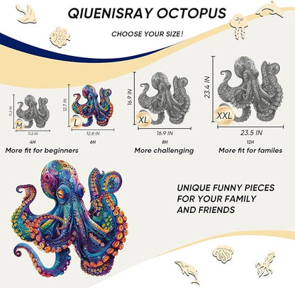 Qiuenisray Wooden Puzzle for Adults Wooden Jigsaw Puzzles Beautiful Wooden Puzzle with Box Birthday Gifts for Adults and Kids Family Game 300 Pieces 12.8x12.7 in