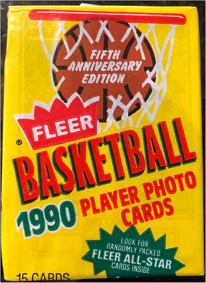 Fleer 1990 Basketball NBA Collectible Trading Cards 10 Unopened Packs (15 Cards per Pack 150 Cards Total) - Randomly Inserted All Pro Cards - Michael Jordan Larry Bird Isiah Thomas Reggie Miller