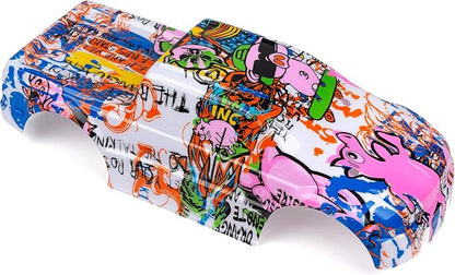 SummitLink Custom Body Compatible for T/E Maxx Shell Cover E-Maxx 1/10 Scale RC Car (Truck not Included) (Graffiti Pink Pig)