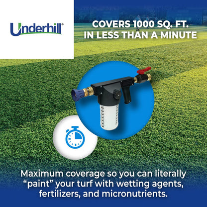 Underhill LiquidPro Applicator Gun Hose Sprayer, Wetting Agent and Lawn Micronutrient Fertilizer with Cloudburst Nozzle, Heavy-Duty, A-LPWA50K, Black