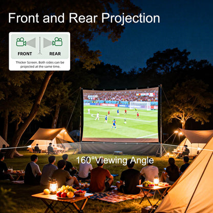 Projector Screen 180 inch,Portable Large Movie Projector Screen 16:9 HD Indoor Outdoor Double Sided Rear Projection Screen Video for Home, Party, Office, Classroom