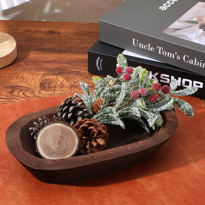 Molain 8 Pack Wooden Dough Bowls, Solid Rustic Wood Bowls for Candle Centerpiece Handcrafted Decorative Bowl Farmhouse Decor Wedding DIY Table Display 9.3x5.5x1.96in