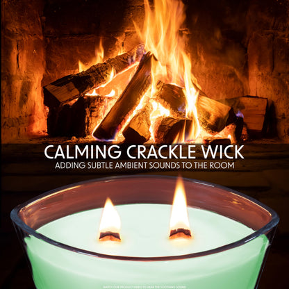 DECO EXPRESS Scented Candles, Crackle Double Wick Candles, Long 50 Hours Burn Time, Home Decor & Gift Ideas (Fresh Sheets)