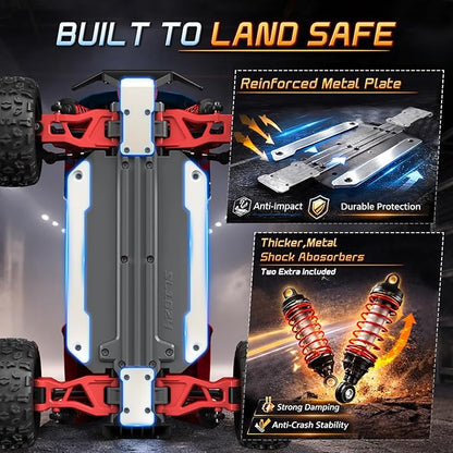 Scientoy 1/16 RC Cars 45 KPH 4WD All Terrain RC Truck Offroad High Speed Remote Control Car with 2 Batteries 60 Min Runtime Hobby Grade RC Vehicle for Teens &amp Adults