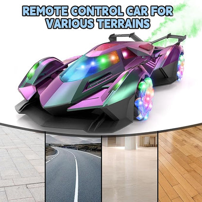 SASBSC Lamb Remote Control Car for Boys 4-7 8-12 Drift Rc Cars with 360° Rotation Spray Music &amp Lights 1:12 Rechargeable Rc Car Toys 10-12km/h Sport Race Toy Cars Gifts for Kids (Multi-Color)