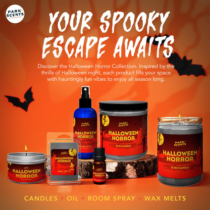 Park Scents Halloween Horror Candle – Spooky Fog-Scented Halloween Candle – Decor and Fall Birthday Gifts for Adults, Men, Women, Sister, Best Friend – 100% Vegan Soy Wax (12 oz. Glass Jar)
