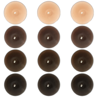 Gradient Brown Tealight Candle Coffee Scented Tealight Candles 12 Pack Hand Poured Smokeless 4 Hour Clean Burning Round Tea Lights for Morning Coffee Ritual Breakfast Table Kitchen Counter