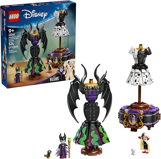 LEGO Disney Villains Maleficent’s and Cruella De Vil’s Dresses Kids Toy - Fashion Building Toy for Girls and Boys Ages 9+ - Gift Idea for Birthdays Holidays &amp Disney Fans - 43262