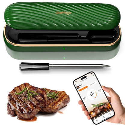 Meat Thermometer Digital Wireless, Bluetooth Smart Meat Thermometer with APP 500FT Remote for Grilling and Smoker,Portable Cooking Temperature Probe for Oven, Outside Grill and BBQ | IP67 Waterproof