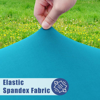 Moosfor Round Spandex Tablecloth, Elastic Fitted Waterproof Tablecloths for 45"-56" Tables, Stretch Washable Picnic Table Cover for Camping, Dining, Indoor and Outdoor, Turquoise