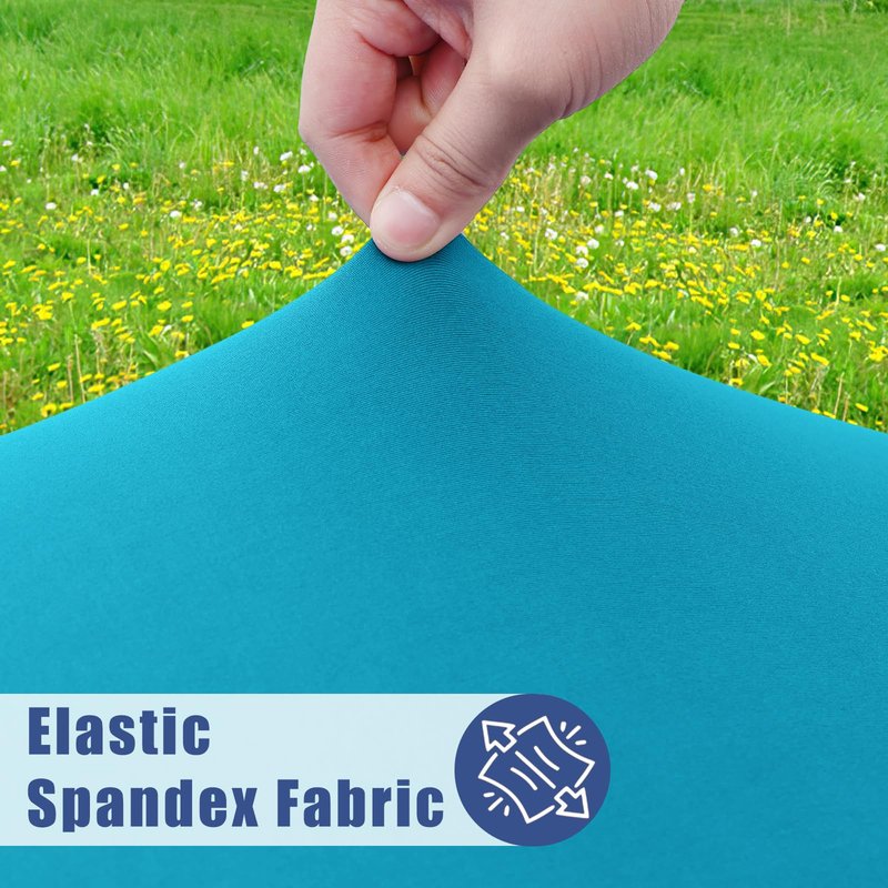 Moosfor Round Spandex Tablecloth, Elastic Fitted Waterproof Tablecloths for 31"-35" Tables, Stretch Washable Picnic Table Cover for Camping, Dining, Indoor and Outdoor, Turquoise
