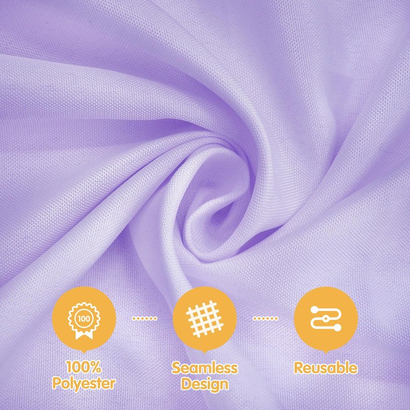 BRILLMAX 8 Pack Lavender Tablecloths 70 x 120 Inch for 6ft & 8ft Rectangle Tables - 150 GSM Polyester Fabric, Universal Fit, Water, Stain & Wrinkle Resistant Cloth Cover for Wedding Banquet Dining