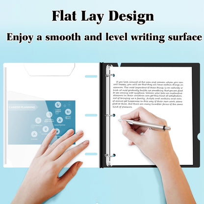 INFUN 1 Inch Telescoping 3 Ring Binder - 4PCS-White, Flexible Binders with Customizable Front Cover and Clear Catalog Pocket, 1Inch Rings, 225 Sheet Capacity