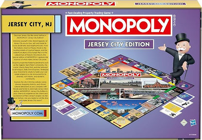 Monopoly Board Game Jersey City NJ Edition : 2-6 Players Family Board Games for Kids and Adults Board Games for Kids 8 and up for Kids and Adults Ideal for Game Night