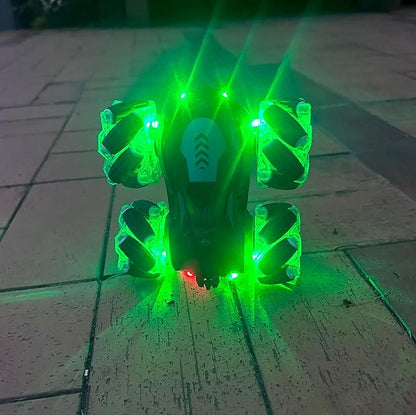 Gesture Sensing RC Stunt Car with Light 2.4G 4WD Hand Controlled Gravity Remote Control Car Toy with 360° Flips Car for Boys Age 6 and Up Blue