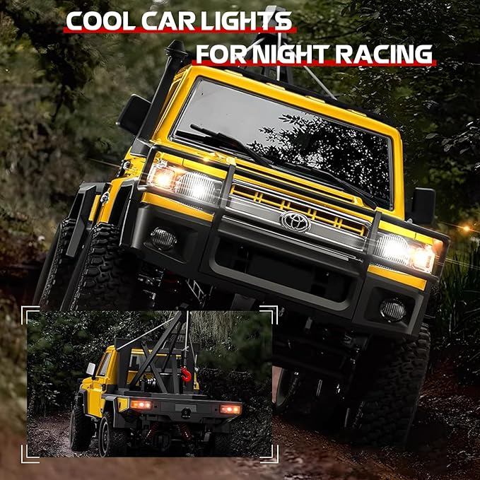1/12 RC Crane Truck MN-82T LC79 RTR RC Crawler 4WD Off-Road Tow Car RTR 2.4GHz RC Pick-up Trail Truck for Adults Hobby Toys (Red)