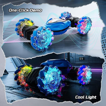 Holyton Gesture &amp Remote Control RC Stunt Car with Magic Color-Changing Body Cool Lights &amp Music 4WD All-Terrain Vehicle Photochromic Coating Gift for Boys Girls Age 6-7-8-9-10-11-12