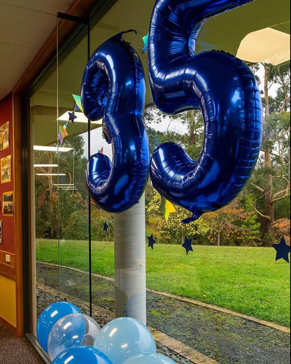 Night Blue Number 8 Balloon 40 Inch, 8th Birthday Party Decorations for Children, Giant 8 Foil Balloon for Party Supplies