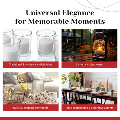 Fresh Linen Scented Votive Candles, Set of 12-1.25" Wax Candles for Home, Scented 10 Hour Burn Time - Aromatherapy, Spa Ambiance, Table Centerpieces & Home Décor