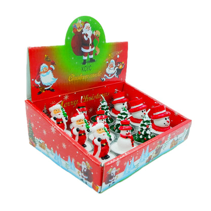 KCVC 12 Pcs Unscented Tealight Candles Set B for Christmas Decoration Santa Claus, Snowman, Pine Cones, Christmas Tree, Shoes, House, Santa Hat Candles, Christmas Interior Home Decor