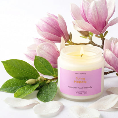 Scented Candles for Home Aromatherapy Candle Gift Present Set Soy Wax Long Lasting Gift Birthday Mother's Day Thanksgiving 3 Pack ((Peach Oolong + Rose + Magnolia) White Glass Jar)