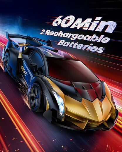 V992 Transform Remote Control Car Transform Robot RC Cars 1:14 Scale 2-in-1 Robot Toy Car with Sound &amp Light Gesture Sensing Automatic Deformation Great Gift Toys for Boys and Girls 4-6 (Gol