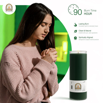 Alumenza 3 Pack San Judas Tadeo Candle Saint Jude in Glass Jar 90 Hours – Paraffin Wax, Clean Burning Unscented | Large & Tall Devotional Prayer Pillar Candles for Memorial, Rituals
