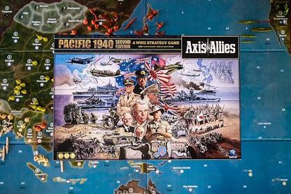Renegade Game Studios Axis &amp Allies 1940 Pacific Second Edition WWII Strategy Board Game War Miniatures Two to Four Players Ages Fourteen Plus