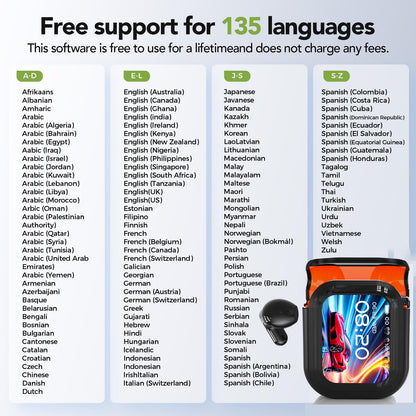 BEARTAIN NE20 Earbuds, 2025 New NE20 AI Translation Earbuds in Real Time, Language Translator Headphones with LCD Touch Screen Audifonos Traductores Inglés Español Support 135 Languages for Travel