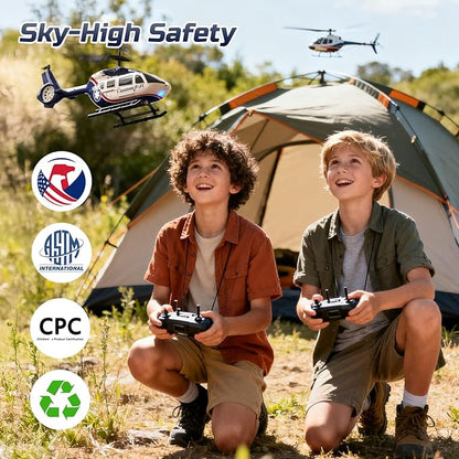 DEERC RC HelicopterRescue Remote Control Helicopter for Kids &amp AdultsToys Helicopter with Altitude Hold One Key take Off/Landing LED Light Low Battery Reminder Gift for Boys Ages 8-12