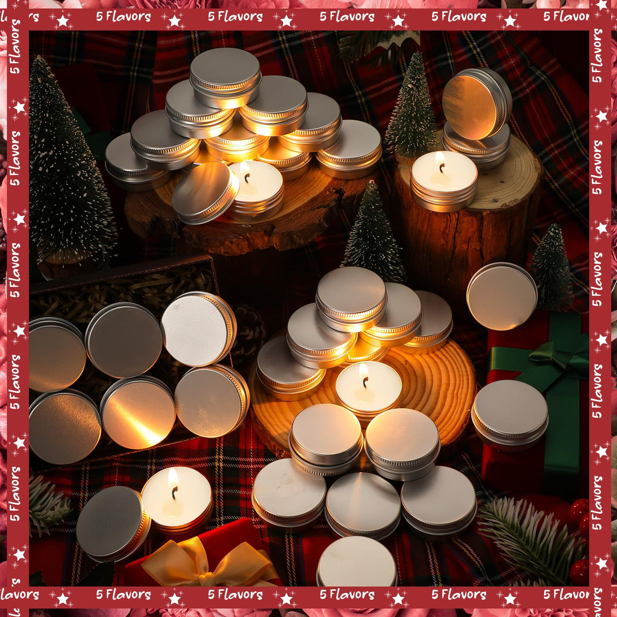 MTLEE 50 Pcs Wedding Scented Candles Gift Travel Tin Candle Aromatherapy Candle for Christmas Winter Baby Shower Favors Wedding Gifts