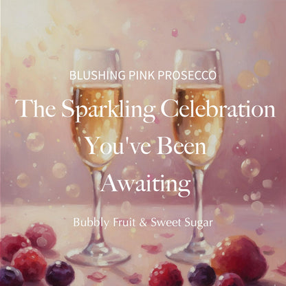 AromaLight 8.5oz with Lid Glass Jar Candle in Pink – Blushing Pink Prosecco Scent, Delight Collection, Perfect Mini Gift