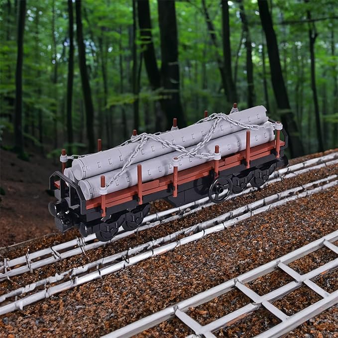 6IN1 City Freight Train Car Building Set DIY Cargo Train Toys for Teens and Adults Compatible with Lego 630 Building Accessory M8001