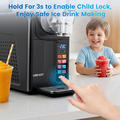 LEEVOT Slushie Machine & Soft Serve Ice Cream Maker 2 in 1, Frozen Drink Machine with Quicool Technology, 6 Presets, Child Lock, Self-Cleaning, Margarita Slush Daiquiri Machine for Home, 120V 60HZ