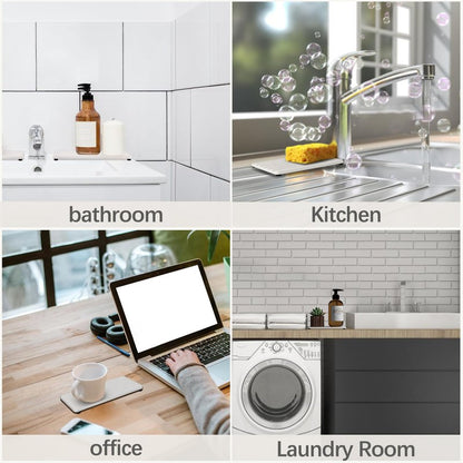 NiuYichee 2 PCS Water Absorbent diatomite Coasters, 9.5" x 4" Water Absorbing Stone Tray for Sink, Stone Drying mat for Kitchen Counter, Stone soap Tray Used for Hand Soaps & toiletries & Plants