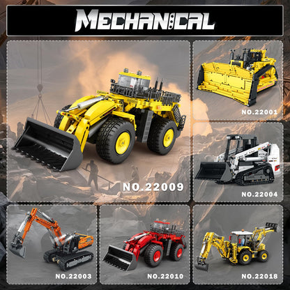 Reobrix Bulldozer Building Blocks Set for Adults with Lights 22009, RC Loader Building Toy, Remote Control City Construction Engineering Vehicle Mechanical Excavator Model Kit for Adult (1746PCS)