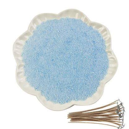 CoolCrafts Sand Wax Candle with Wicks 2 LB Pearled Sand Candle Bulk for Candle Making, Wedding Decor, Crafts - Light Blue