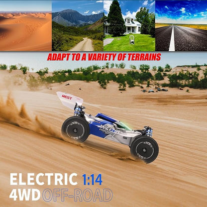 WLtoys 144011 1/14 4WD RC Cars for Adults Max 43 MPH Off-Road Fast RC CarsUpgraded Hardware(144001V2) Multifunctional Lighting DesignSuitable for Outdoor Activity and Gifts