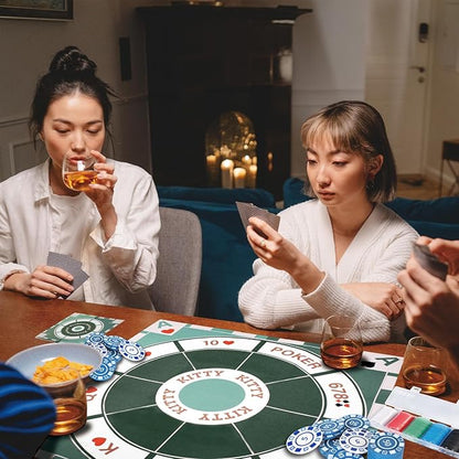Extguds Michigan Rummy Deluxe Board Game Set: Felt Game Mat + 2Boxes of Playing Chips (200 Pieces)+1Deck of Poker+1Game Manual.The Perfect Blend of Rummy and Poker Perfect for Family Game Night
