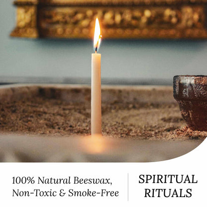 7.3 Inch Natural Pure Beeswax Prayer Candles, 50 Pack Dripless Smokeless, Unscented Devotional Candles for Church, Hanukkah, Christmas, Yoga, Rituals & Daily Prayer