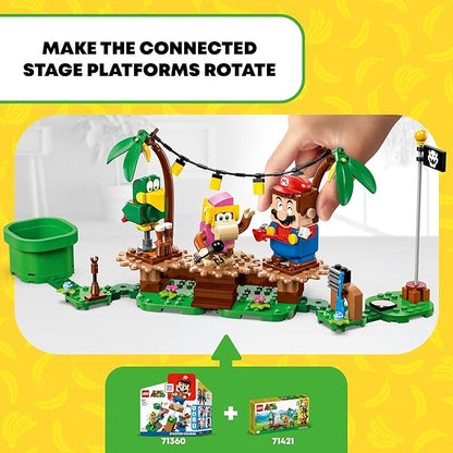 LEGO Super Mario Dixie Kong’s Jungle Jam Expansion Set 71421 Super Mario Gift Set for Boys and Girls Ages 7-9 Buildable Toy Game Featuring 2 Brick Built Super Mario Figures with Musical Accessories
