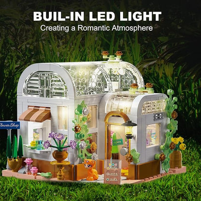 Flower House Building Set Creative Building Playset with LED Light Christmas Birthday Toys for Girls 6+ Compatible with Lego (561 PCS)