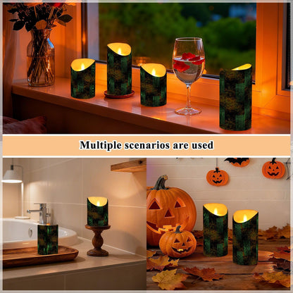 Gravopti Abstract Block 2 Pack Flameless LED Pillar Candles with Remote & Timer, Battery Operated, Flickering Wax Candle for Wedding, Romantic Home & Party Decor