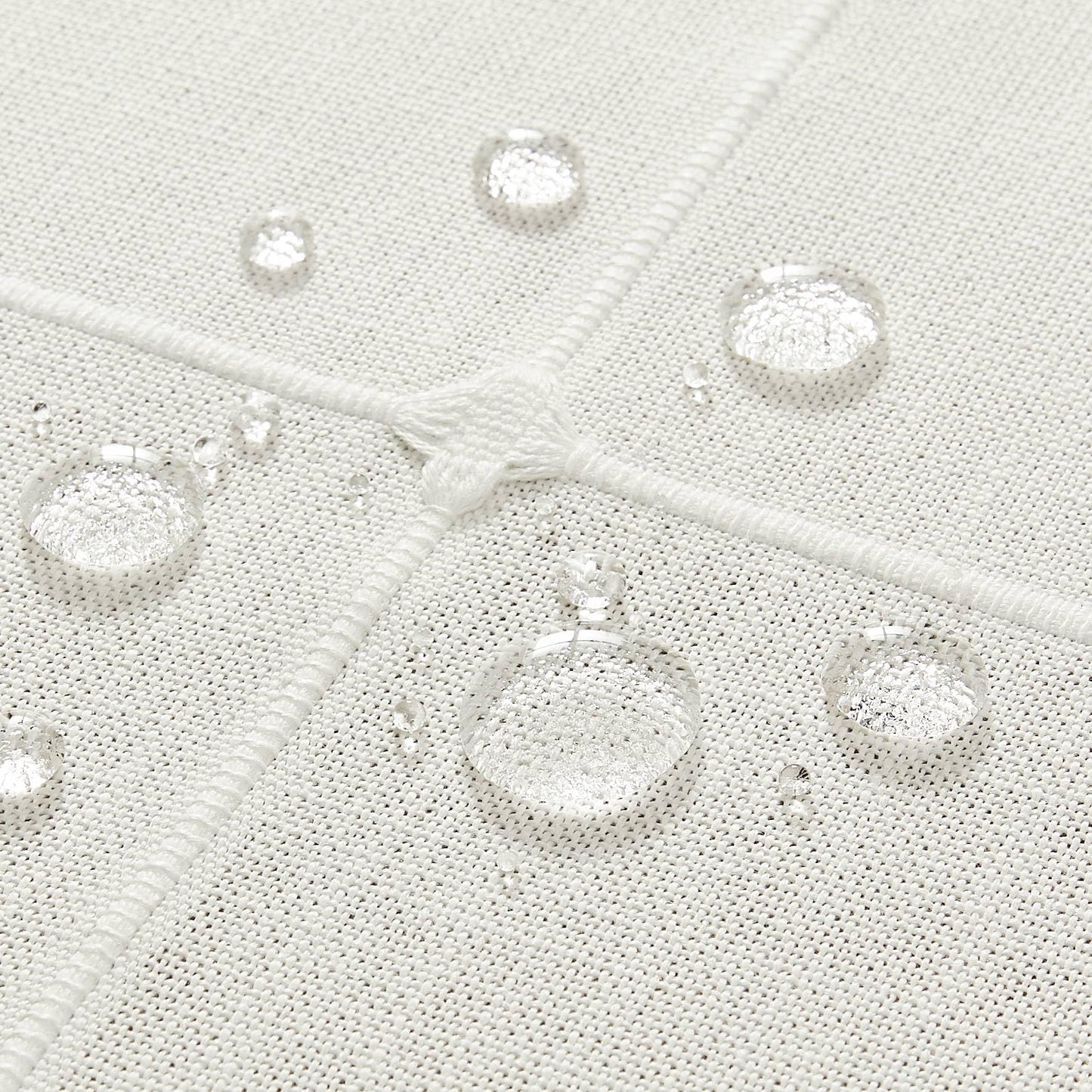 ZeeMart Grid Embroidered Hemmed Tablecloths, Off White 60x120 Inch, Farmhouse Style Heavy Weight Cotton Linen White Tablecloths, Boho Plaid Water Resistant Rectangle Table Cloth