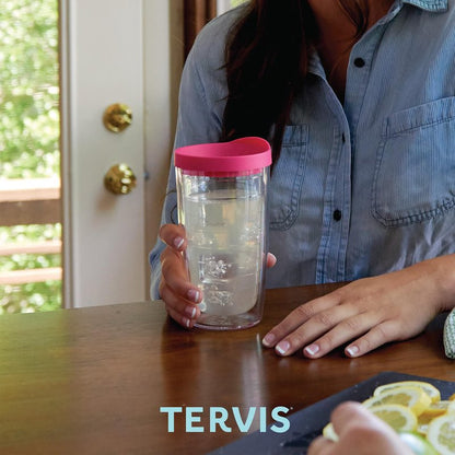 Tervis Palm Tree & Hammock Scene Made in USA Double Walled Insulated Tumbler Cup Keeps Drinks Cold & Hot, 16oz - 4pk, Unlidded