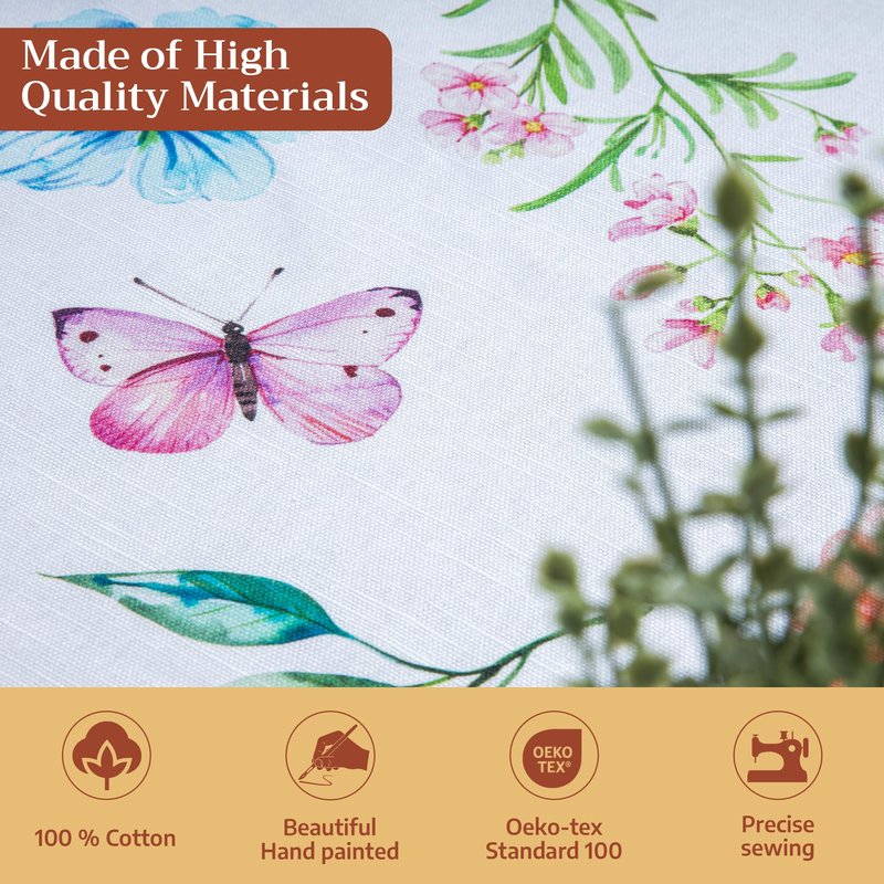 Maison d' Hermine Table Cloth Rectangle Table 100% Cotton 70 x 120 Inches Tablecloth Reusable Decorative for Dining Kitchen Room Farmhouse Home Gifts for Mothers Day Spring Summer - Just Floral
