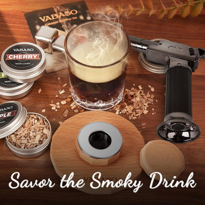 18PCS Whiskey Smoker Kit with Torch - 6 Flavors of Wood Chips, 2 Glasses, Ice Molds - Cocktail Smoker Kit, Old Fashioned Smoker Kit, Birthday Bourbon Whiskey Gifts for Men, Dad, Husband