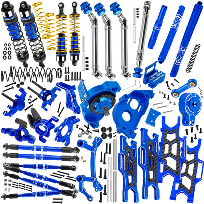 hopsupRC Upgrade Parts for 1/10 Kraton Outcast 4X4 4S V2 BLX,RC Shocks&Arms&Caster Blocks hubs&25T Servo Saver&Steering Bellcranks&CVD&57T Spur Gear &Gearbox&Center Driveshafts&Links,Blue