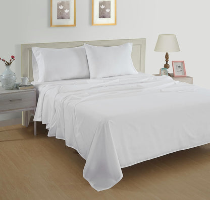 LANE LINEN 100% Organic Cotton King Sheet Set - Breathable Luxury Bedding, 4-Piece White Set with 15" Deep Pockets